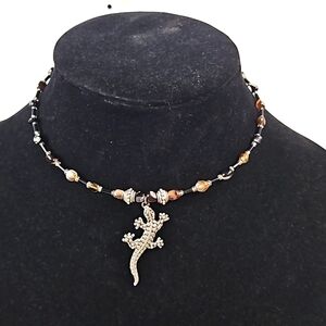 Lizard Choker with Beads